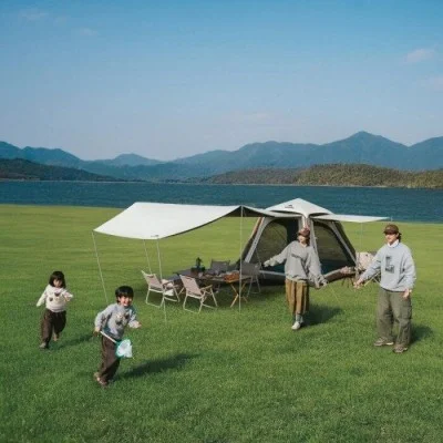 Naturehike Ango Pro Inflatable Tent - Khaki - Brown (240*240*180)